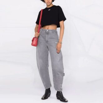 Off-White Logo Micro Mark Short Sleeve Slim Fit Version Black
