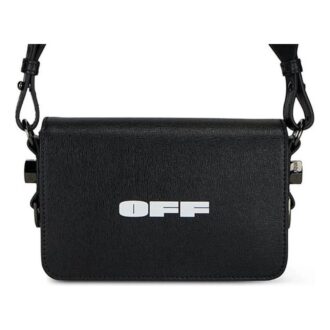 Off-White Logo Mini Flap Bag “Black/White”
