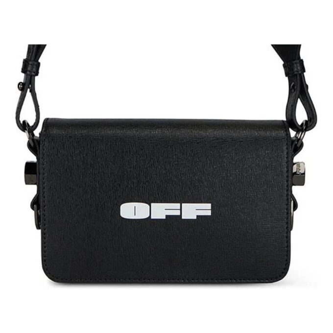 Off-White Logo Mini Flap Bag “Black/White”