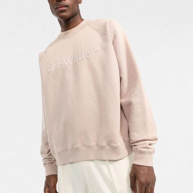 Off-White Logo-Print Cotton Sweatshirt “Pink”