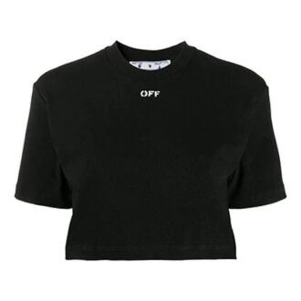 Off-White Logo Print Cropped Short Sleeve