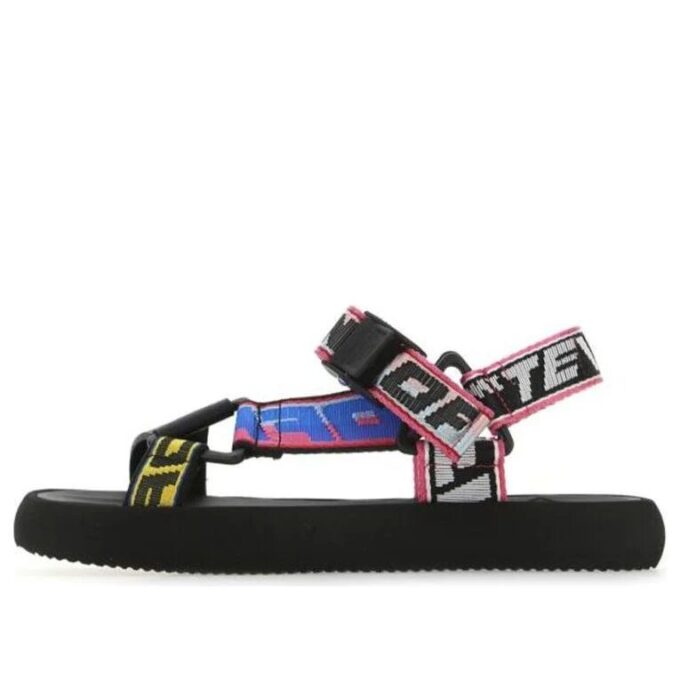 OFF-WHITE Logo-Strap Trek Sandals “Black Multi-Color”
