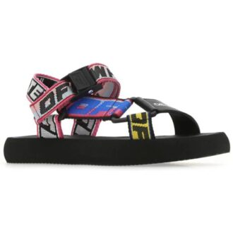 OFF-WHITE Logo-Strap Trek Sandals “Black Multi-Color”