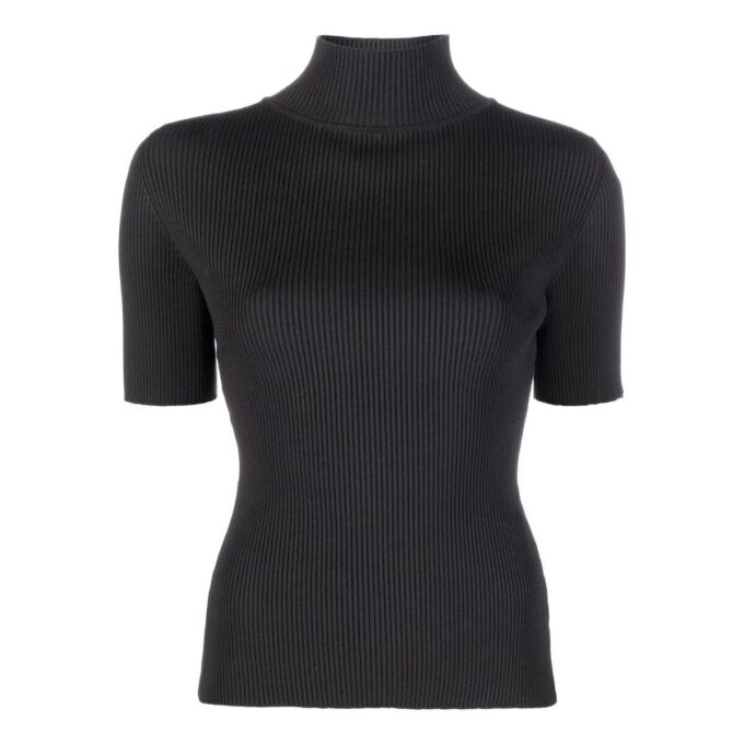 Off-White Logo-Trim Ribbed T-shirt “Black”