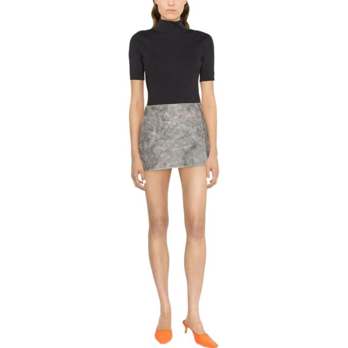 Off-White Logo-Trim Ribbed T-shirt “Black”