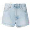 Off-White Logo Washed Denim Shorts Ordinary Version Blue