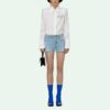 Off-White Logo Washed Denim Shorts Ordinary Version Blue