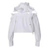 Off-White Long Sleeves Short White Tops