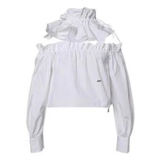 Off-White Long Sleeves Short White Tops Off-White Long Sleeves Short White Tops
