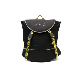 Off-White Men’ s 21 logo Printing Series Functional backpack schoolbag Black
