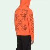 Off-White Men’ s Abstract Arrows Slim Arrow Washed Distress Geometry Embroidered Orange