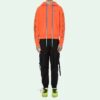 Off-White Men’ s Abstract Arrows Slim Arrow Washed Distress Geometry Embroidered Orange
