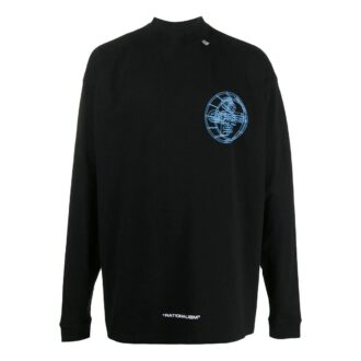 Off-White Men’ s Alphabet 3D Pattern Printing Long Sleeves Black T-Shirt