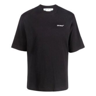 Off-White Men’ s Alphabet Character Printing Casual Straight Short Sleeve White T-Shirt