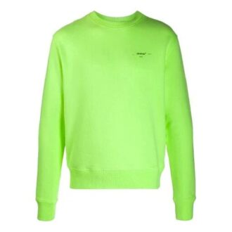 Off-White Men’ s Alphabet logo Pattern Long Sleeves Loose Fit Green