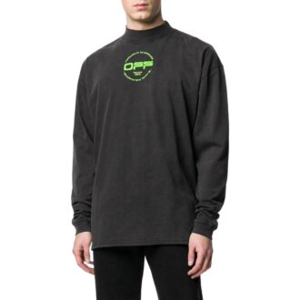 Off-White Men’ s Alphabet Printing Half Turtleneck Autumn Black