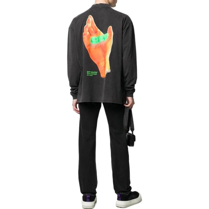 Off-White Men’ s Alphabet Printing Half Turtleneck Autumn Black