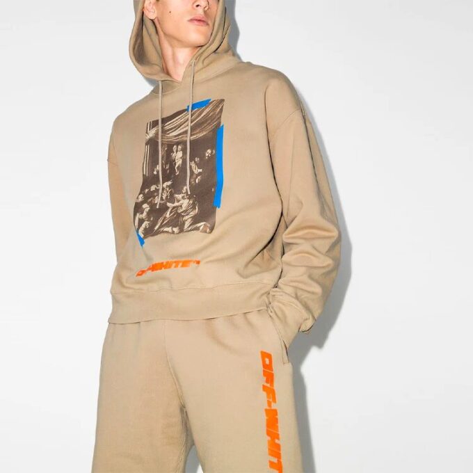 Off-White Men’ s Alphabet Printing Loose Khaki