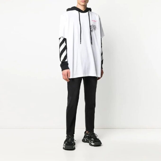 Off-White Men’ s Arm Printing Loose Fit White