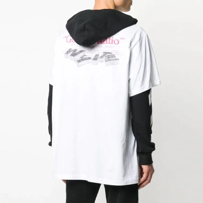 Off-White Men’ s Arm Printing Loose Fit White