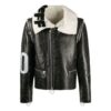 Off-White Men’ s Arrow Faux Fur Black Jacket