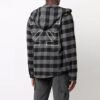 Off-White Men’ s Arrow Flannel Plaid Crossover Long Sleeves Black Shirt