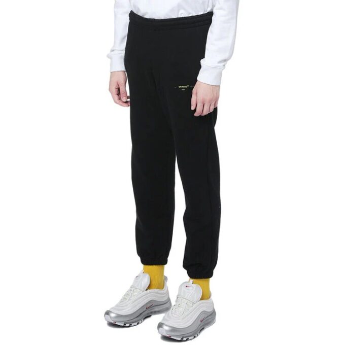 Off-White Men’ s Arrow Pattern Bundle Feet Sports Pants/Trousers/Joggers Black