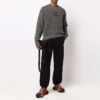 Off-White Men’ s Arrow Pattern Logo Jacquard Solid Color Wool Sweater Gray
