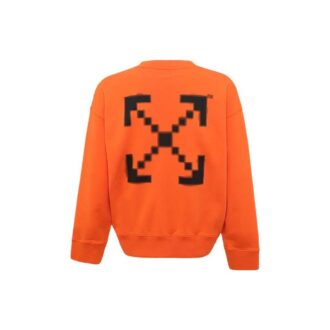 Off-White Men’ s Arrow Pattern Printing Round Neck Long Sleeves Orange