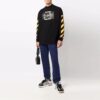Off-White Men’ s Arrow Pattern Solid Color Bundle Feet Sports Pants/Trousers/Joggers Blue