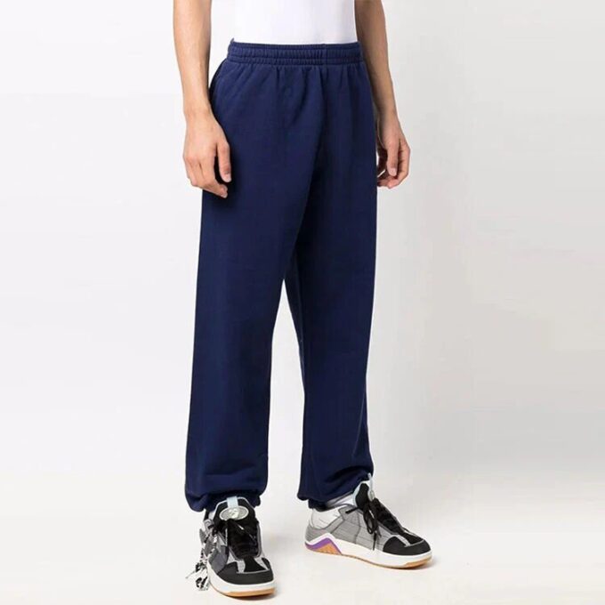 Off-White Men’ s Arrow Pattern Solid Color Sports Pants/Trousers/Joggers Loose Fit Navy Blue