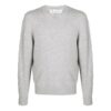 Off-White Men’ s Arrows Round Neck Pullover Long Sleeves Wool Sweater Loose Fit Gray