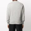 Off-White Men’ s Arrows Round Neck Pullover Long Sleeves Wool Sweater Loose Fit Gray