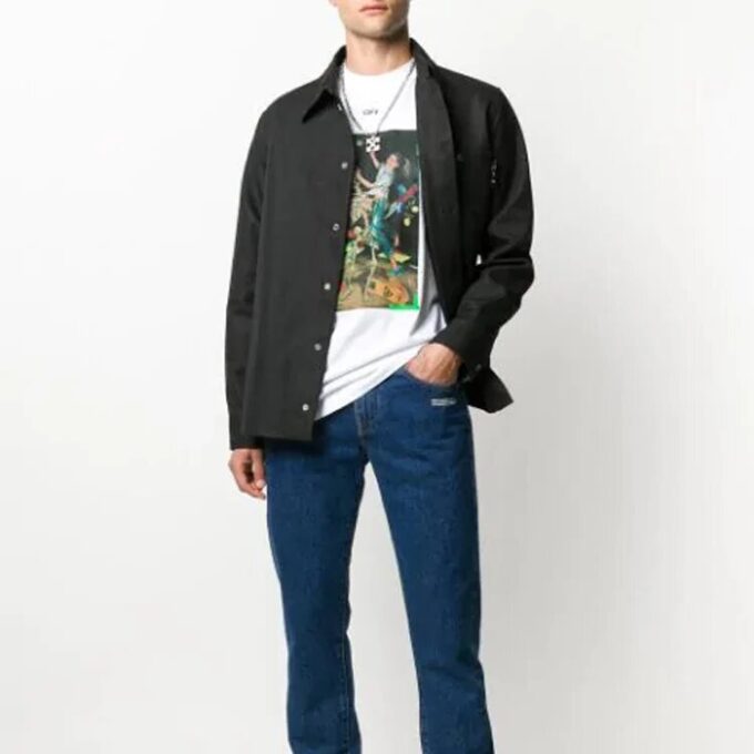 Off-White Men’ s Back Logo Cargo Black Shirt