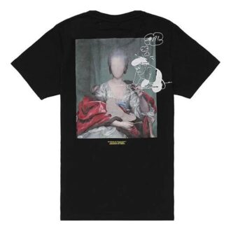 Off-White Men’ s Back Photo Printing Short Sleeve Black T-Shirt Off-White Men’ s Back Photo Printing Short Sleeve Black T-Shirt