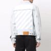 Off-White Men’ s Bleach Effect Denim Jacket Autumn Blue