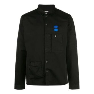Off-White Men’ s Blue Logo Shirt Jacket Black