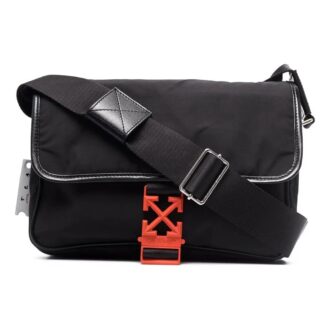 Off-White Men’ s Buckle Shoulder Bag Messenger Bag Black