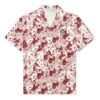 Off-White Men’ s C/O VIRGIL ABLOH Flowers Short Sleeve Red Shirt