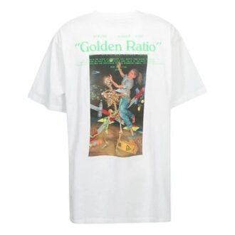 Off-White Men’ s C/O VIRGIL ABLOH Skeleton Painting Short Sleeve Loose Fit White T-Shirt