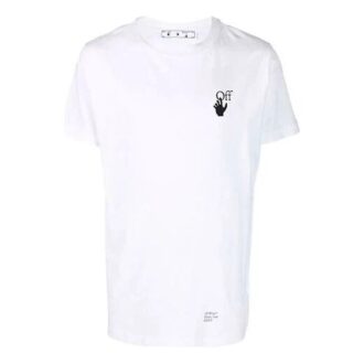 Off-White Men’ s Caravaggio Arrow Solid Color Short Sleeve White T-Shirt