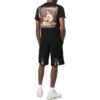 Off-White Men’ s Caravaggio Logo Printing Solid Color Sports Shorts Black