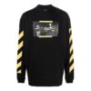 Off-White Men’ s Caravaggio Painting Pattern Stripe Long Sleeves Loose Fit Black
