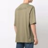 Off-White Men’ s Character Printing Round Neck Pullover Short Sleeve Loose Fit Green T-Shirt