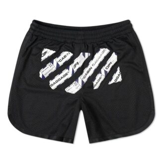 Off-White Men’ s CO VIRGIL ABLOH Rubber Strap Mesh Casual Shorts Black Off-White Men’ s CO VIRGIL ABLOH Rubber Strap Mesh Casual Shorts Black