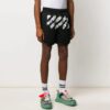 Off-White Men’ s CO VIRGIL ABLOH Rubber Strap Mesh Casual Shorts Black