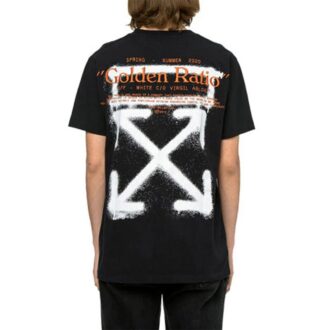 Off-White Men’ s Cotton Alphabet Printing Back Arrow Short Sleeve Black T-Shirt Off-White Men’ s Cotton Alphabet Printing Back Arrow Short Sleeve Black T-Shirt
