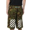 Off-White Men’ s Cotton Camouflage Shorts Military Green
