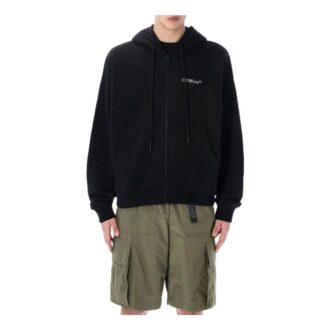 Off-White Men’ s Cotton Hooded Sports Black Off-White Men’ s Cotton Hooded Sports Black