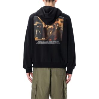 Off-White Men’ s Cotton Hooded Sports Black Off-White Men’ s Cotton Hooded Sports Black
